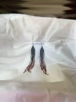 گوشواره آبشاری سه رنگ بلند مهره