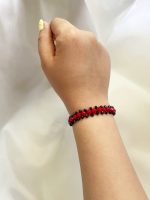 دستبند کریستالی مشکی زرشکی