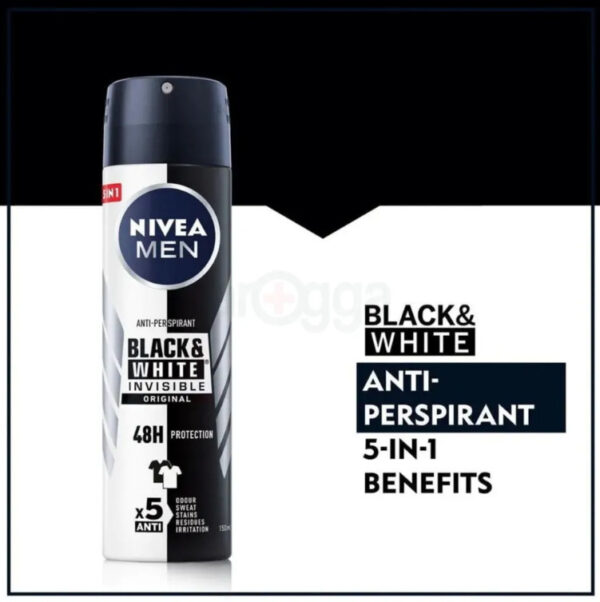 اسپری بدن فاقد الکل مردانه نیوآ Black & White Invisible Nivea