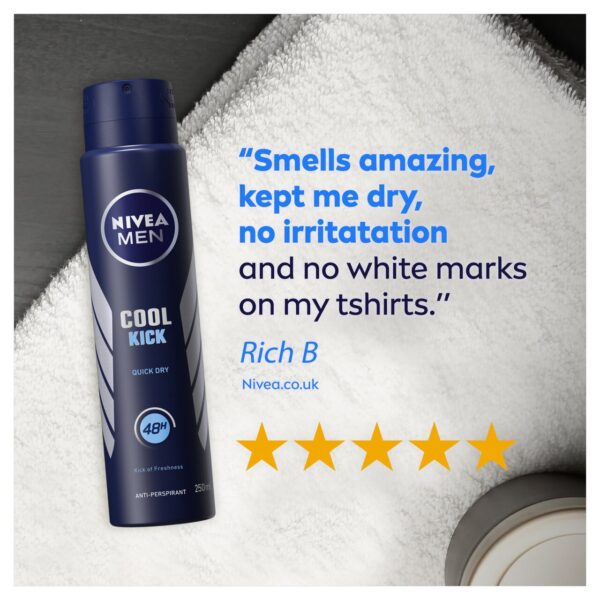 اسپری بدن فاقد الکل مردانه نیوآ مدل NIVEA Cool Kick