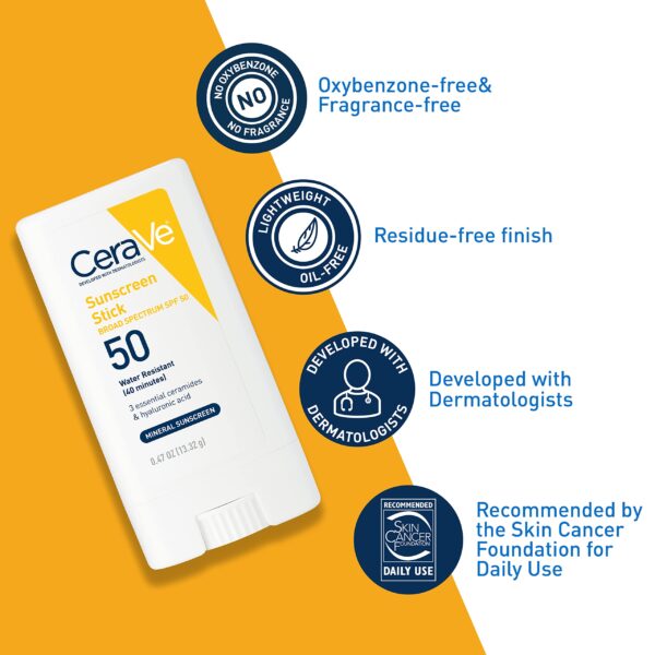 ضدآفتاب استیکی مواد معدنی سراوی حاوی زینک CeraVe Mineral Sunscreen Stick SPF 50