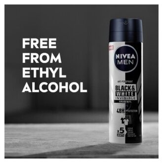 اسپری بدن فاقد الکل مردانه نیوآ Black & White Invisible Nivea